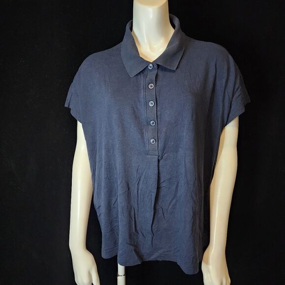 Banana Republic Timeless Tee Navy Blue Polo (XL) - Picture 2 of 5